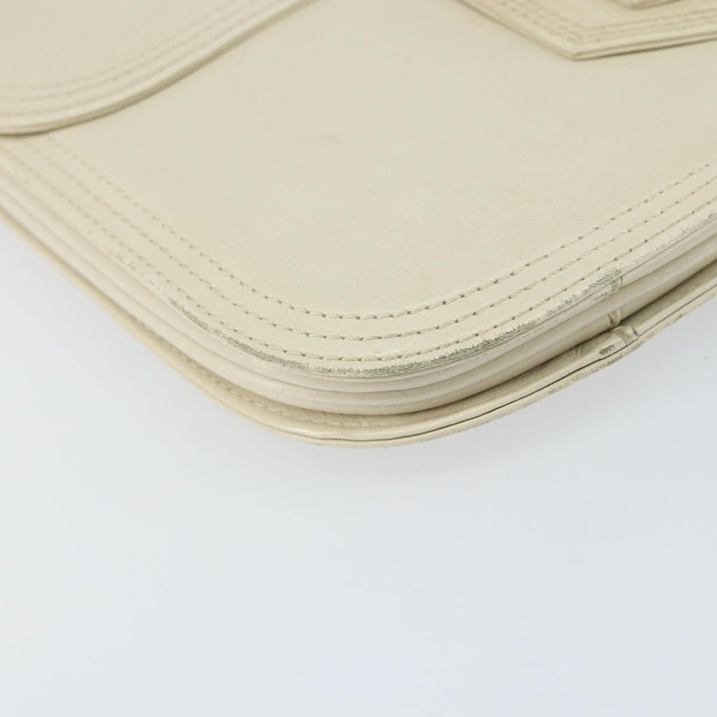 Saint Laurent Vintage Shoulder Bag Leather White Leather Shoulder Bag Bag (Pre-Owned)