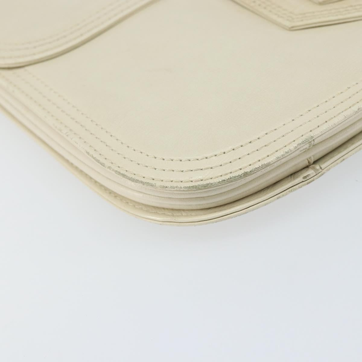 Saint Laurent Vintage Shoulder Bag Leather White Leather Shoulder Bag Bag (Pre-Owned)