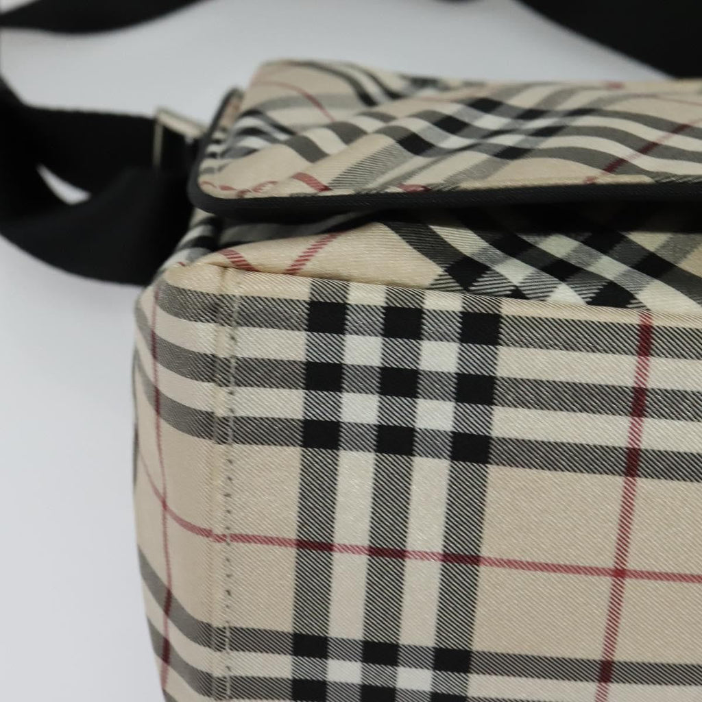 Burberry Nova Check Blue Label Nylon Beige Nylon Shoulder Bag