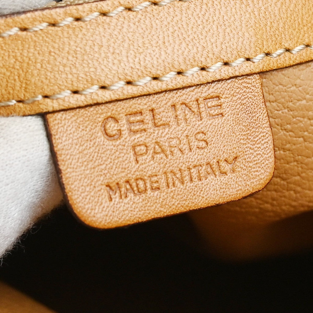 Celine Macadam Handbag Macadam With Leather Brown Pvc Handbag
