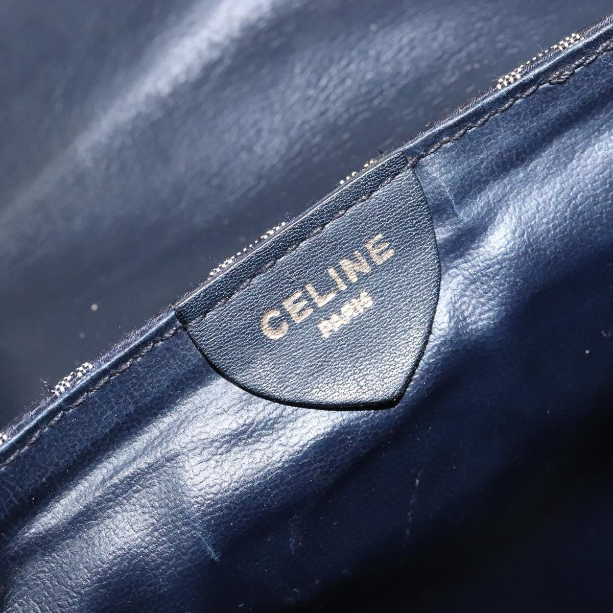 Celine C Sulky Shoulder Bag Canvas And Leather Navy Canvas Shoulder Bag Bag