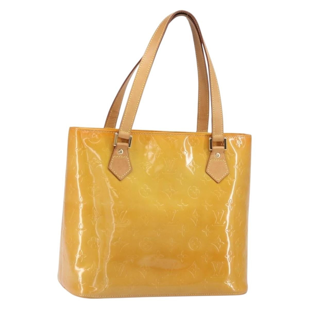 Louis Vuitton Houston Handbag Monogram Vernis Beige Patent_Leather Handbag