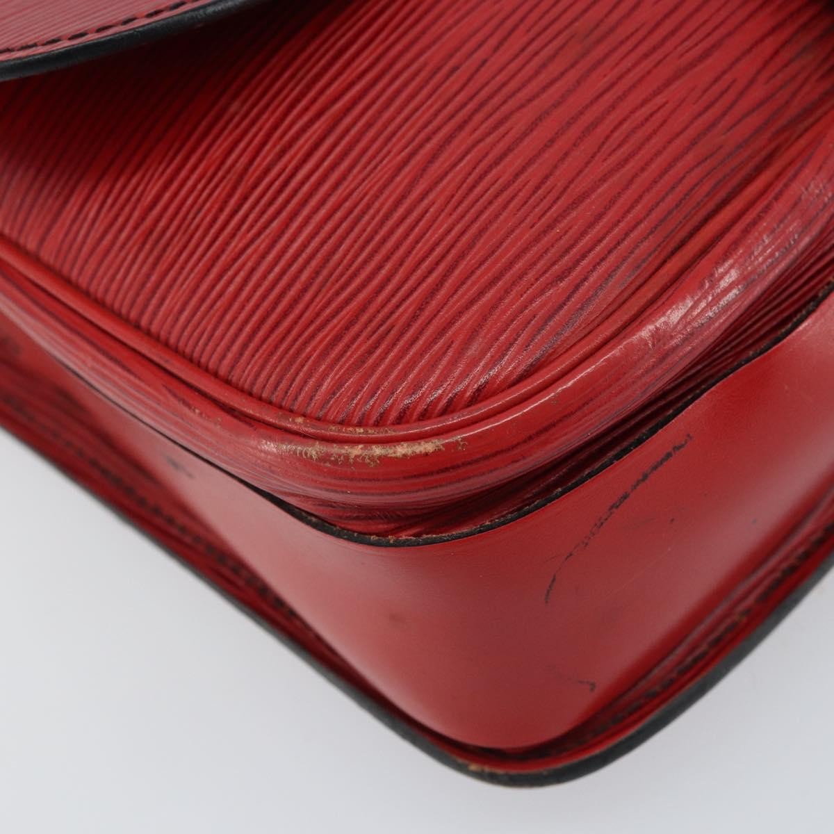 Louis Vuitton Cartouchiere Handbag Epi Leather Red Leather Shoulder Bag