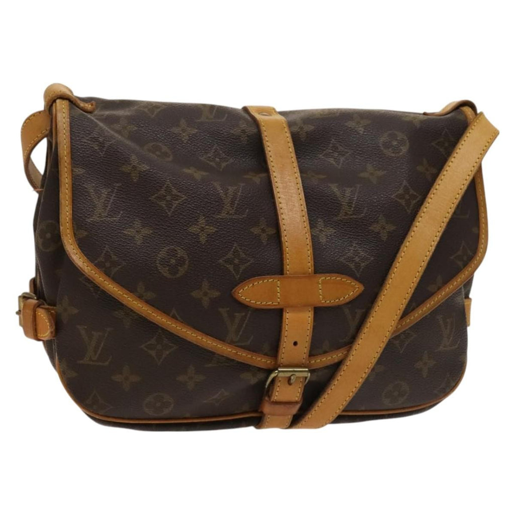Louis Vuitton Saumur Handbag Monogram Canvas Brown Canvas Shoulder Bag