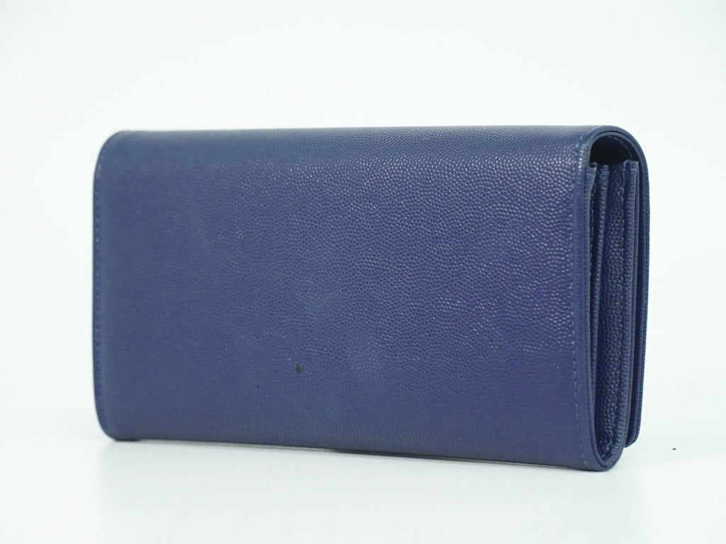 Chanel Deauville Flap Wallet Caviar Navy Leather Wallets Accessory