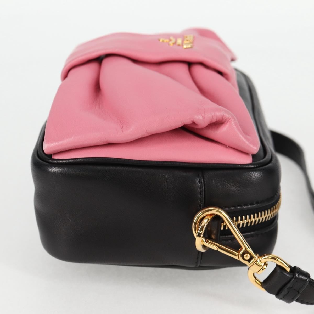 Prada Bow Camera Crossbody Bag Nappa Leather Black Leather Shoulder Bag Bag