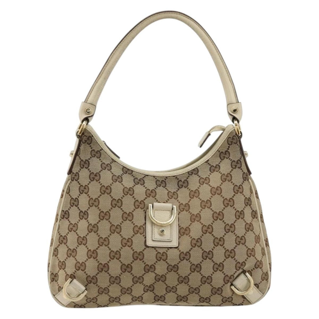 Gucci Abbey Shoulder Bag Gg Canvas Beige Canvas Shoulder Bag Bag (Pre-Owned)