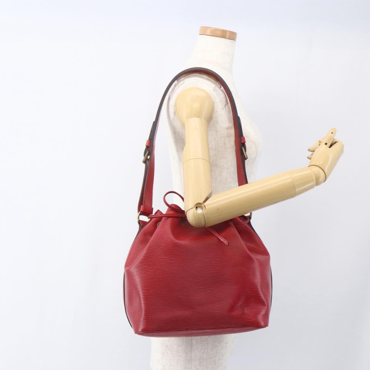 Louis Vuitton Petit Noe Handbag Epi Leather Red Leather Shoulder Bag