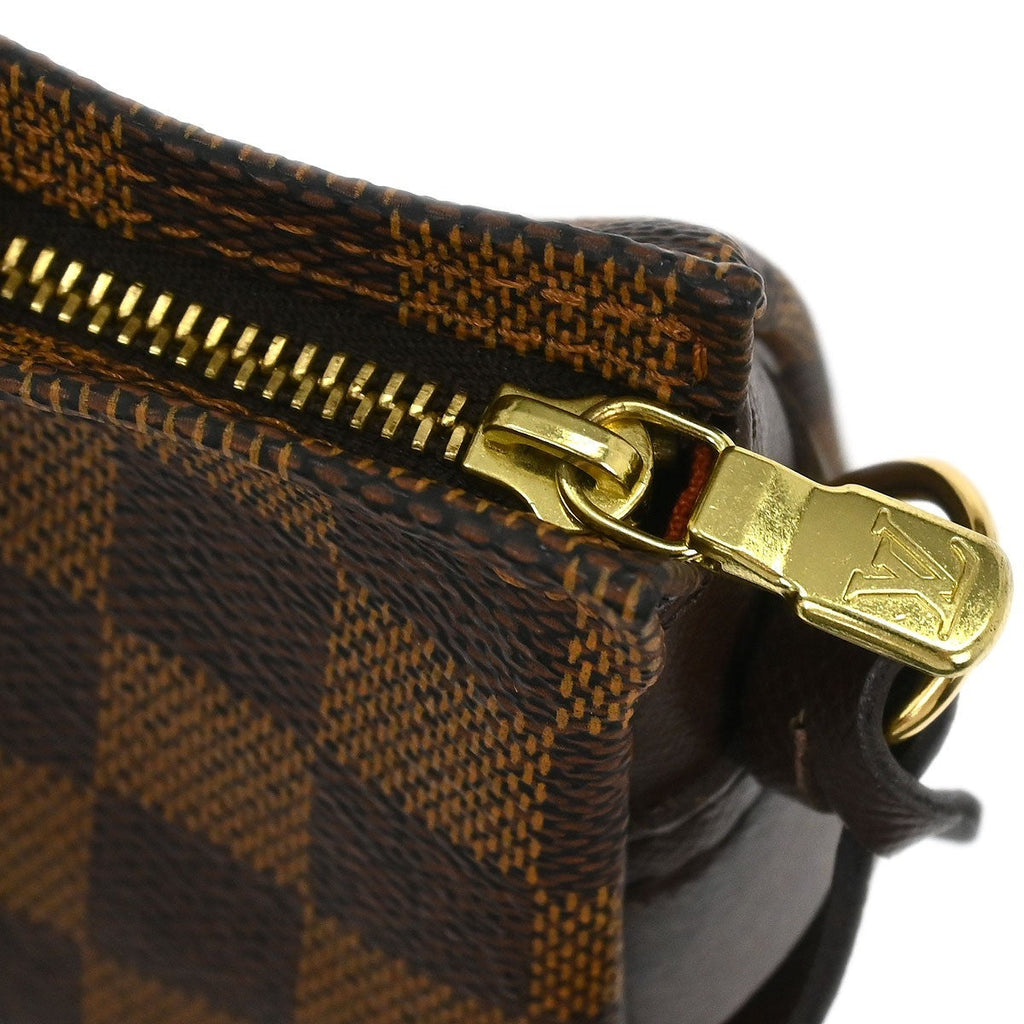 Louis Vuitton Trousse Make Up Bag Damier Canvas Brown Canvas Handbag