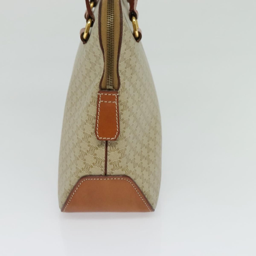 Celine Vintage Macadam Handbag Canvas Beige Canvas Handbag