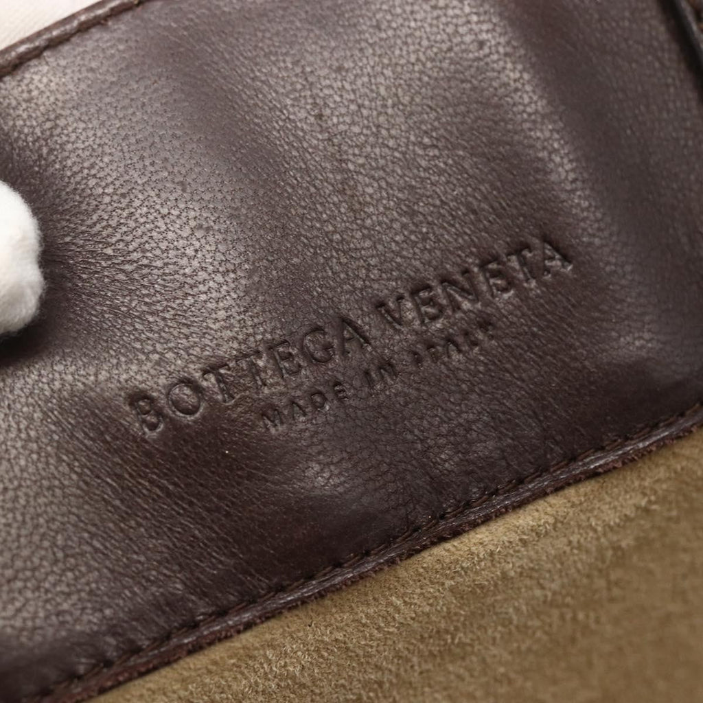 Bottega Veneta Intrecciato Handbag Leather Brown Leather Handbag