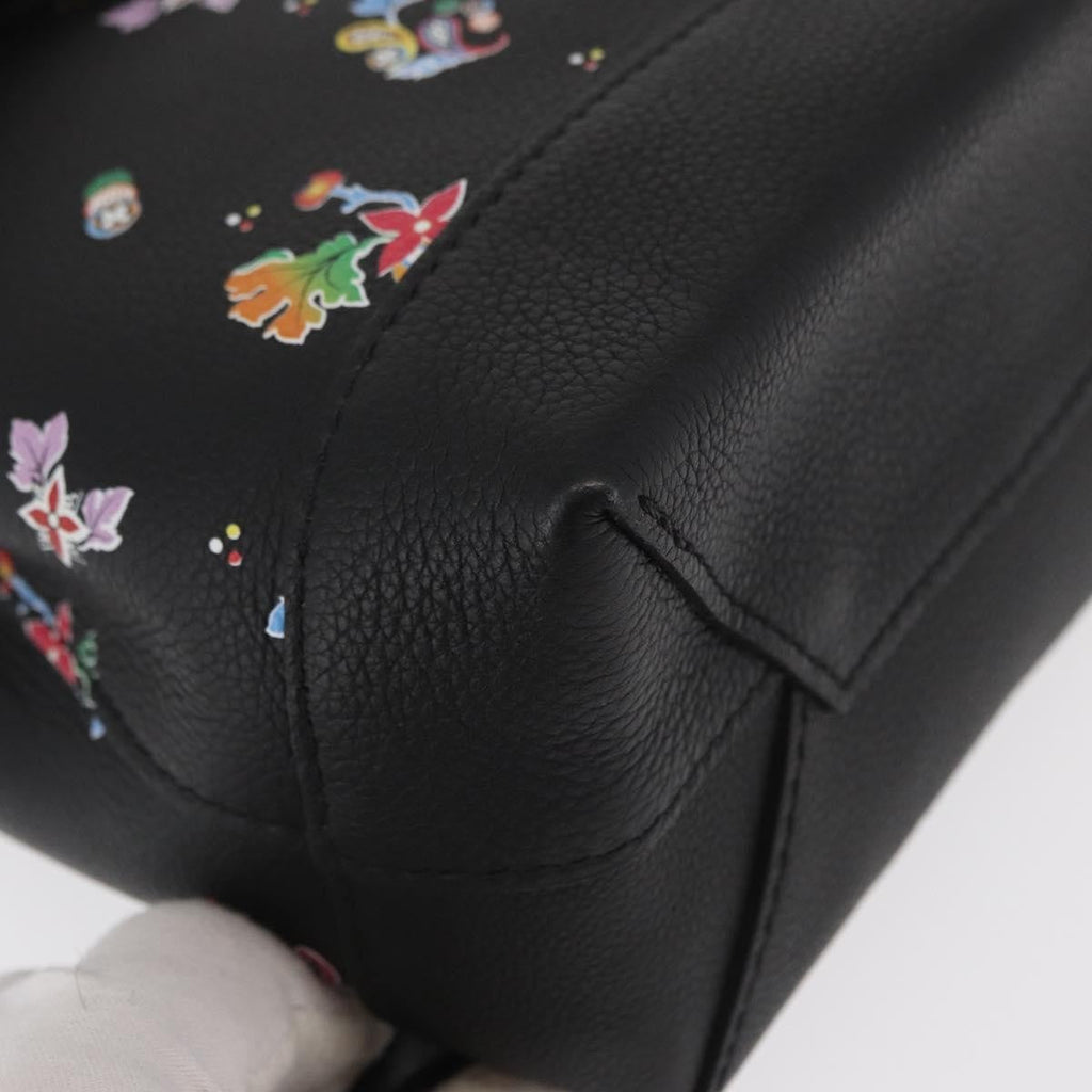 Louis Vuitton Lockme Backpack Floral Printed Leather Black Leather Backpack Bag