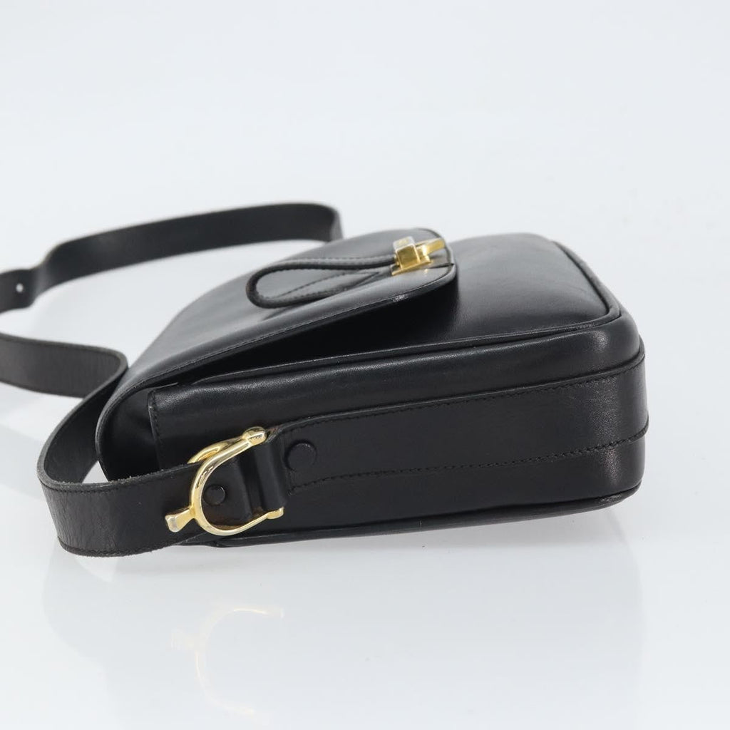 Celine Vintage Shoulder Bag Leather Black Leather Shoulder Bag Bag