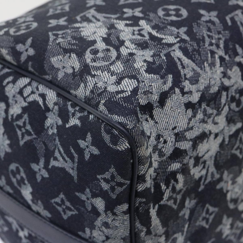 Louis Vuitton Keepall Bandouliere Bag Monogram Tapestry Canvas Navy Canvas Bag