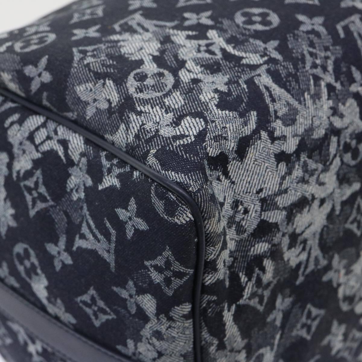 Louis Vuitton Keepall Bandouliere Bag Monogram Tapestry Canvas Navy Canvas Bag