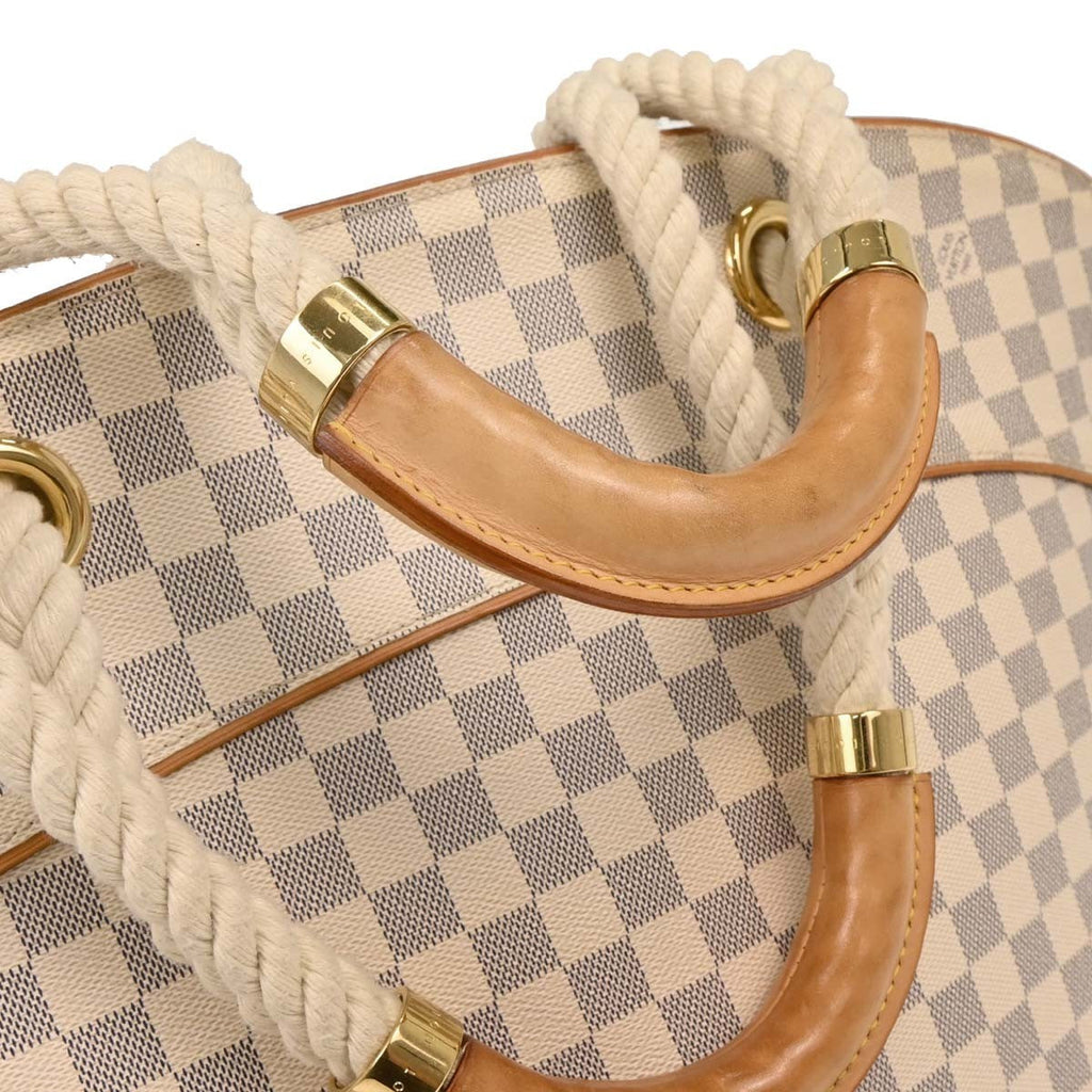 Louis Vuitton Pampelonne Handbag Damier White Canvas Tote Bag