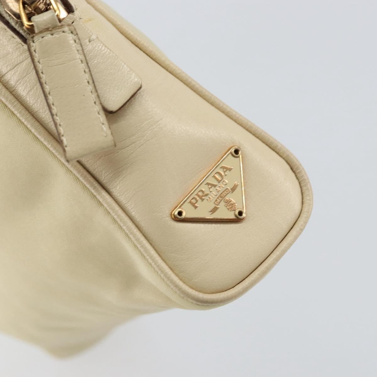 Prada Vintage Handbag Tessuto Beige Nylon Handbag
