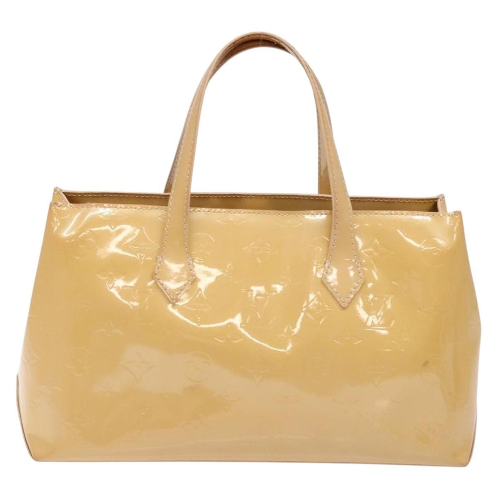 Louis Vuitton Wilshire Handbag Monogram Vernis Beige Patent_Leather Bag