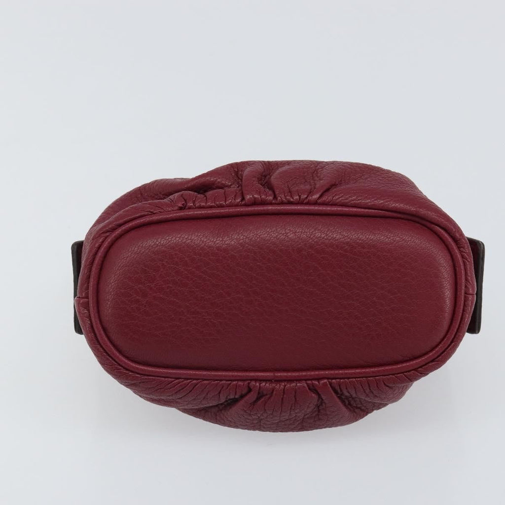 Gucci Bamboo Pouch Leather Purple Leather Clutche & Pouche Bag (Pre-Owned)