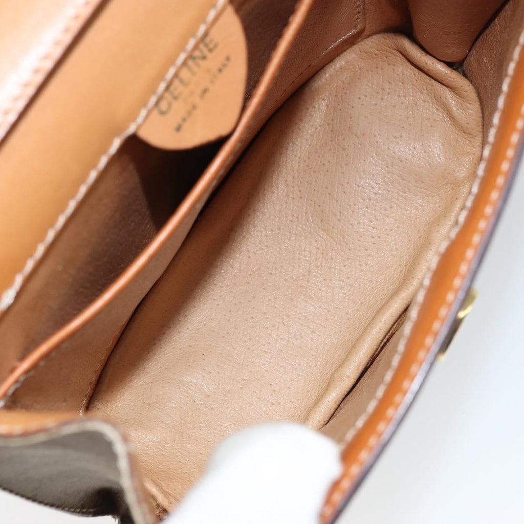 Celine Vintage Macadam Shoulder Bag Canvas Beige Canvas Shoulder Bag Bag