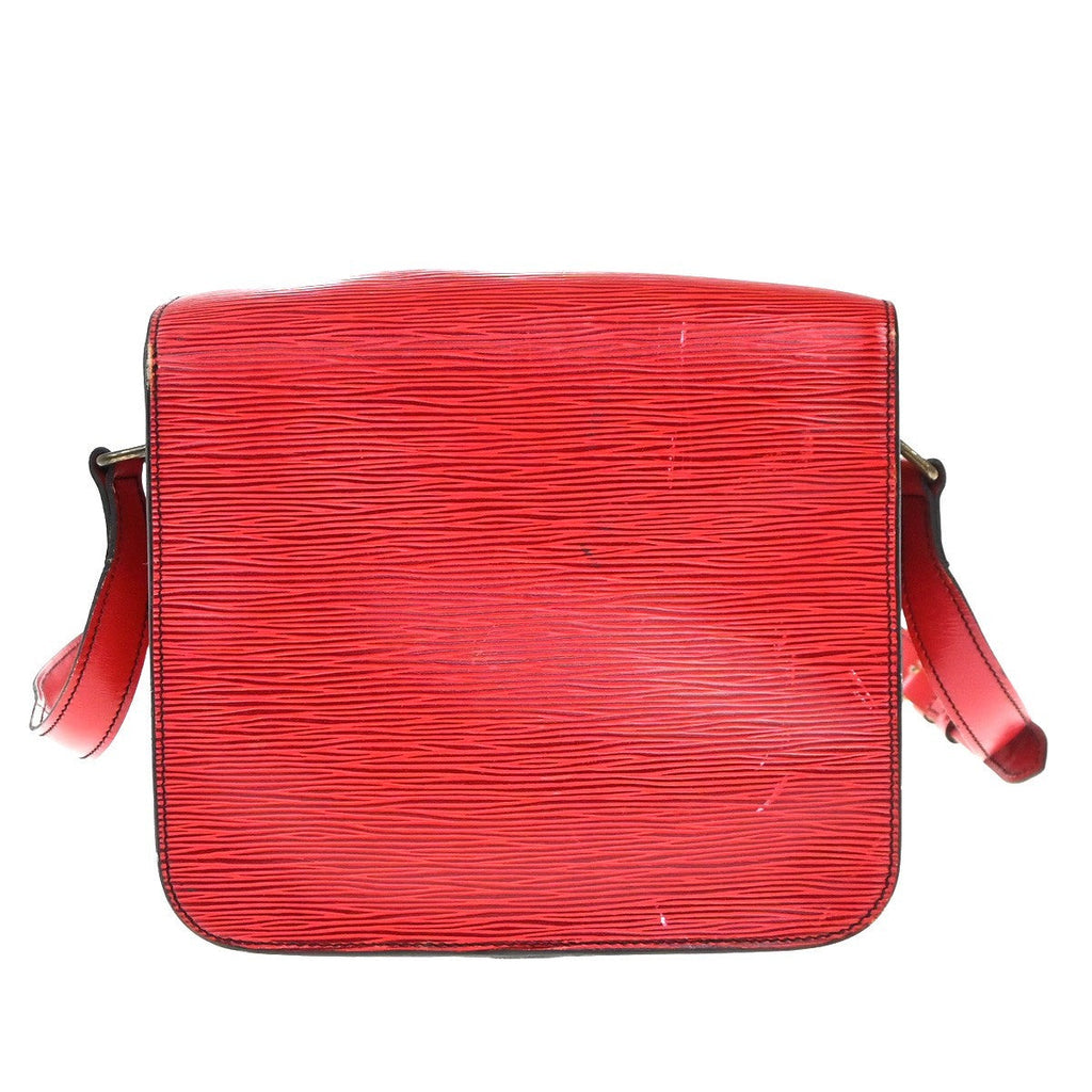 Louis Vuitton Cartouchiere Handbag Epi Leather Red Leather Shoulder Bag