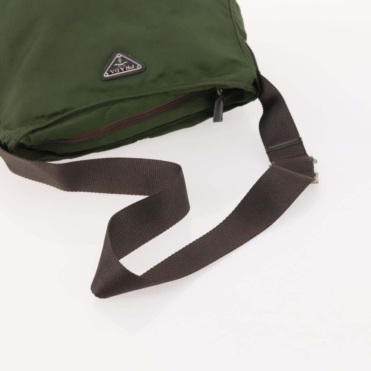 Prada Zip Top Messenger Bag Tessuto Khaki Nylon Shoulder Bag Bag