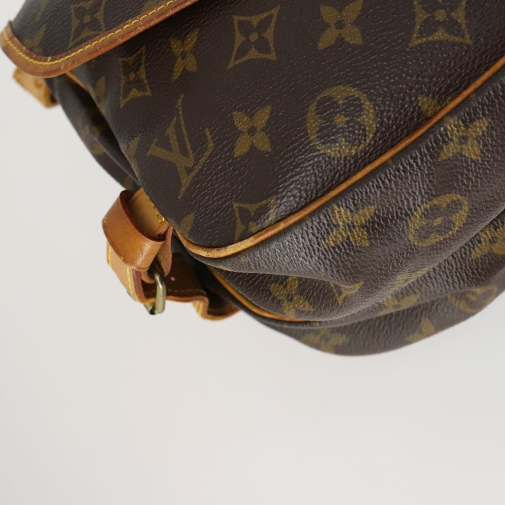 Louis Vuitton Saumur Handbag Monogram Canvas Brown Canvas Shoulder Bag