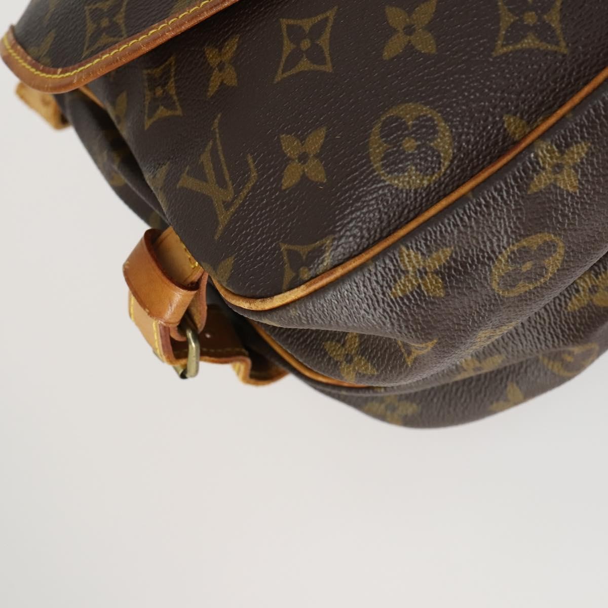 Louis Vuitton Saumur Handbag Monogram Canvas Brown Canvas Shoulder Bag