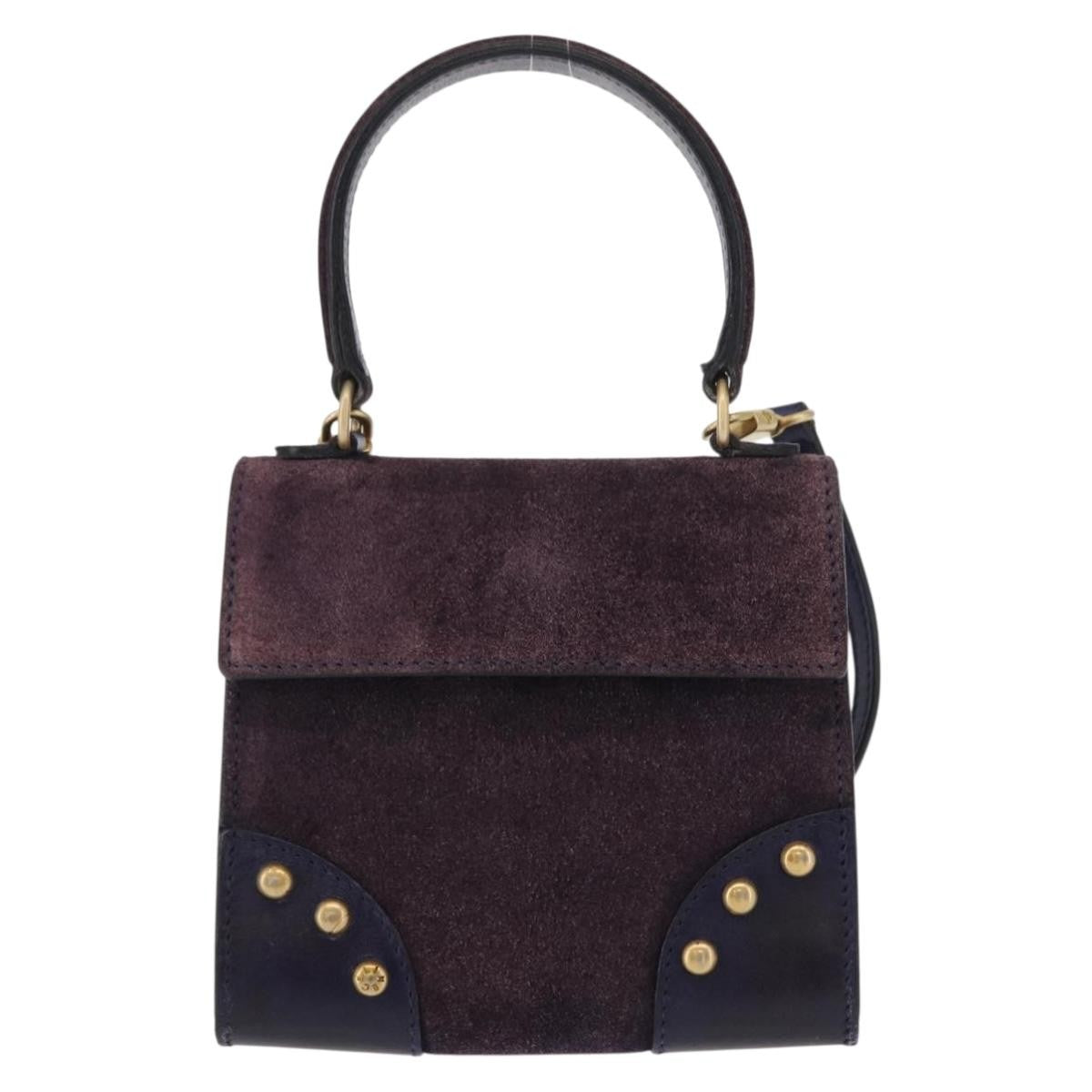 Celine Handbag Suede Purple Suede Handbag