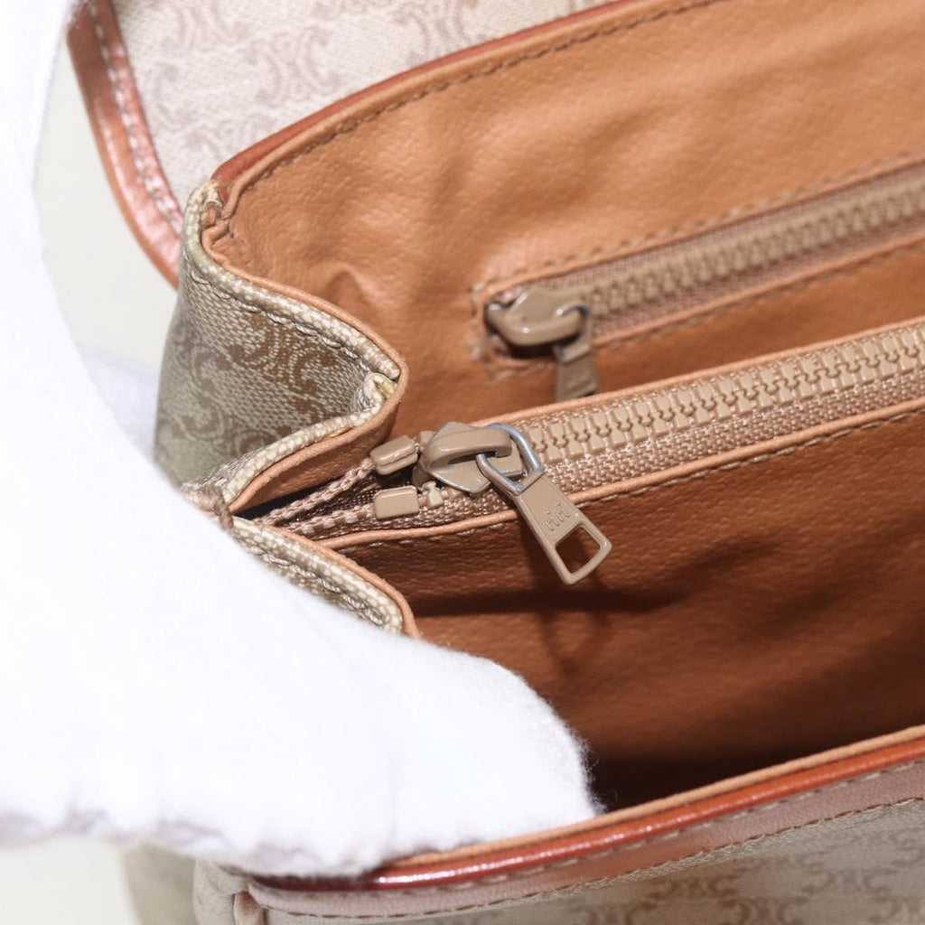 Celine Vintage Macadam Handbag Canvas And Leather Beige Canvas Handbag