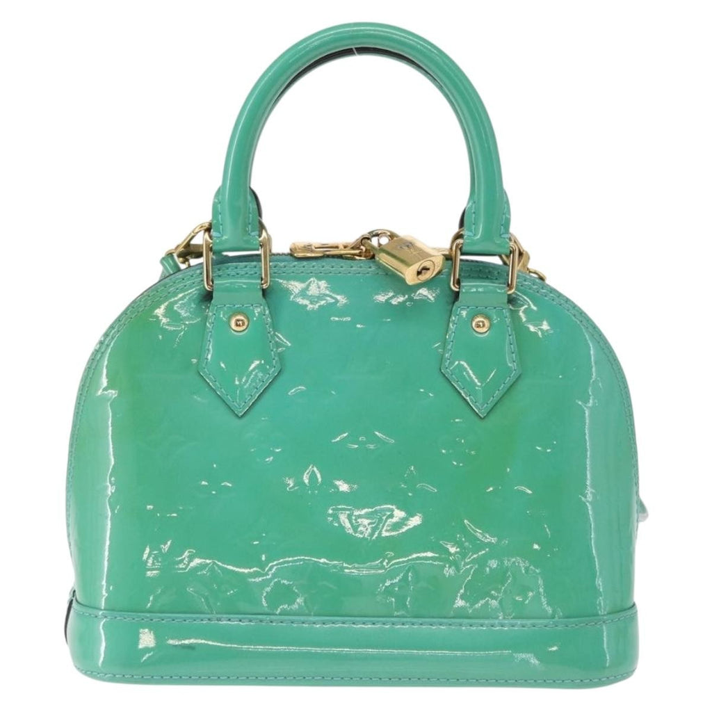 Louis Vuitton Alma Handbag Monogram Vernis Blue Patent_Leather Handbag