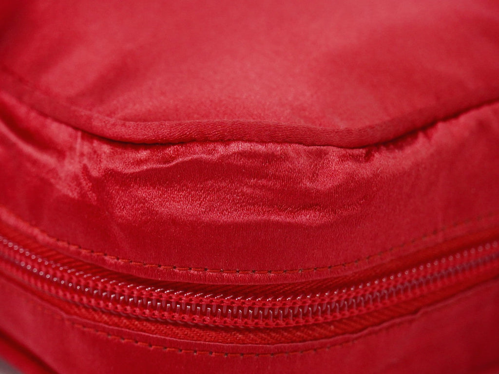 Prada Zip Around Toiletry Bag Silk Red Satin Clutche & Pouche Bag