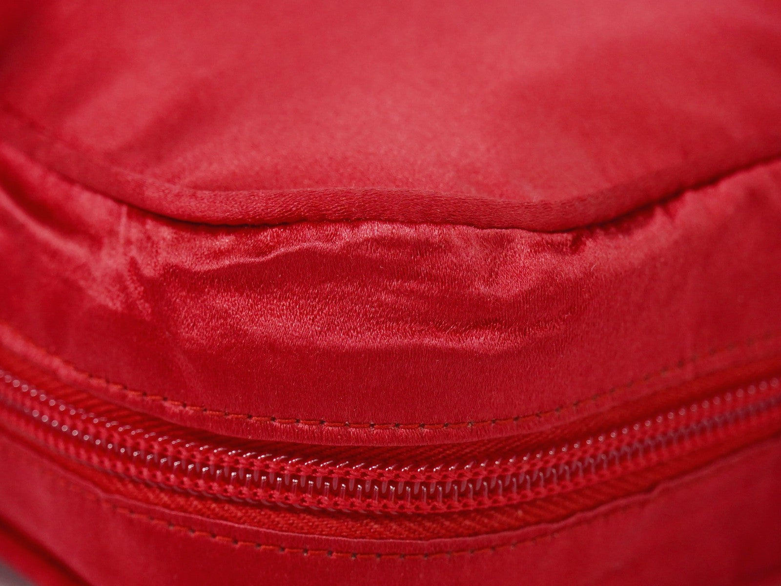 Prada Zip Around Toiletry Bag Silk Red Satin Clutche & Pouche Bag