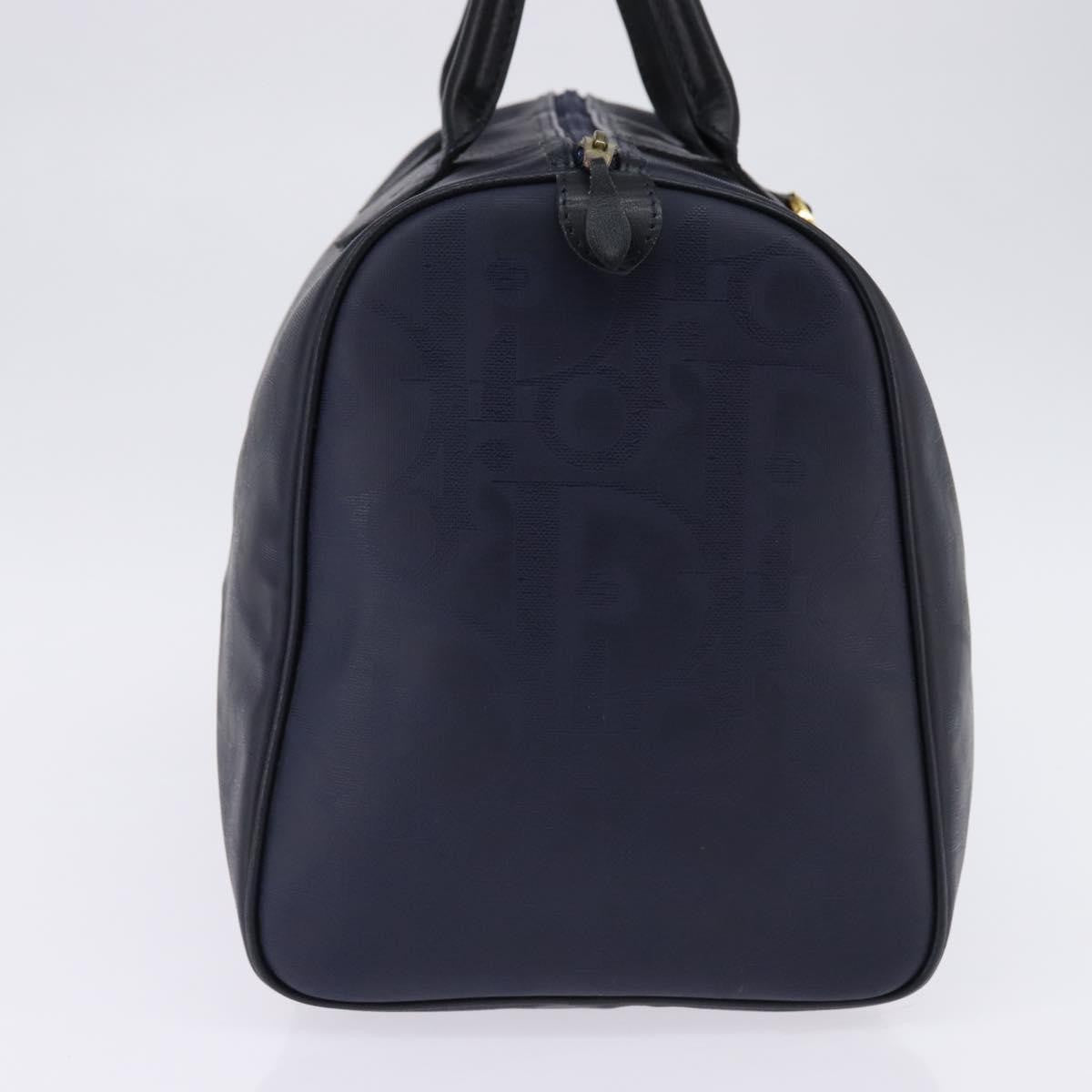 Christian Dior Lady Dior Boston Bag Canvas Navy Canvas Travel Bag Bag (Pre-Owned)