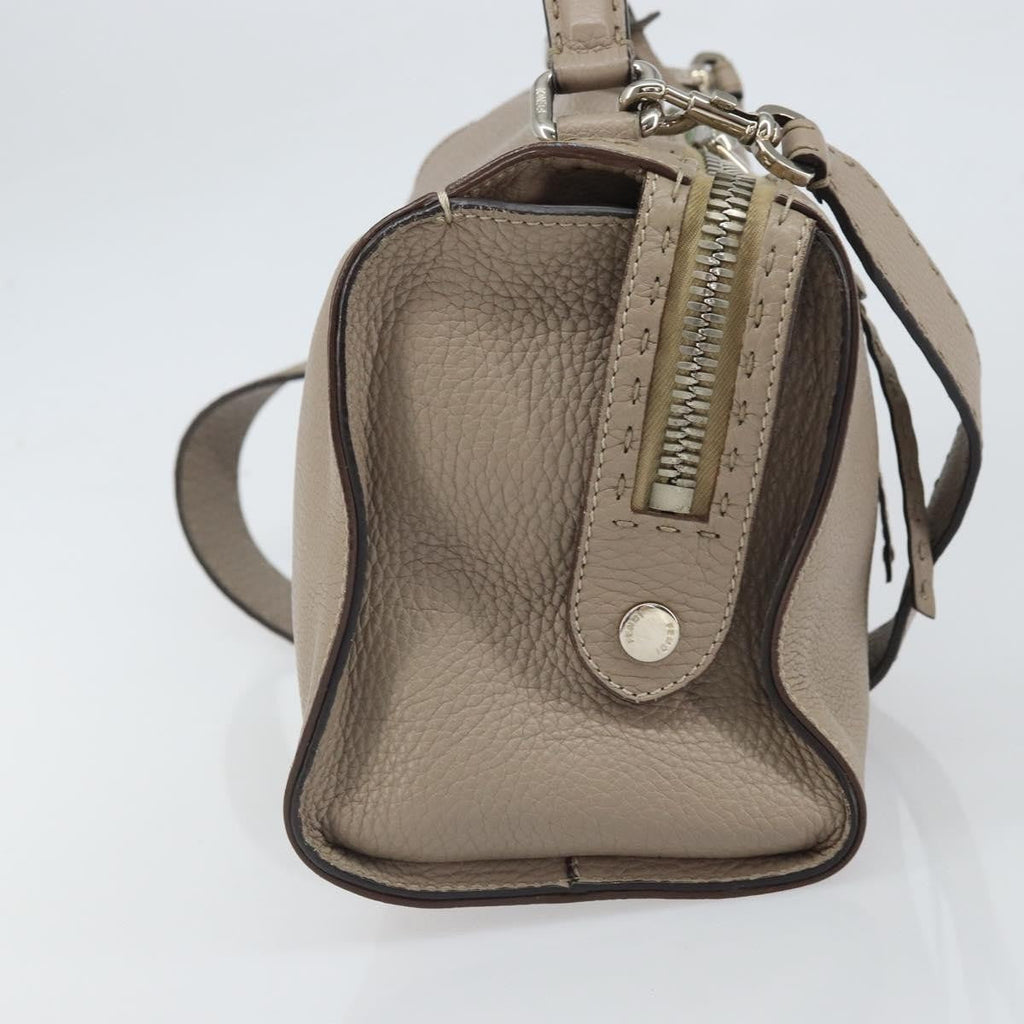 Fendi Selleria Lei Bag Leather Gray Leather Handbag