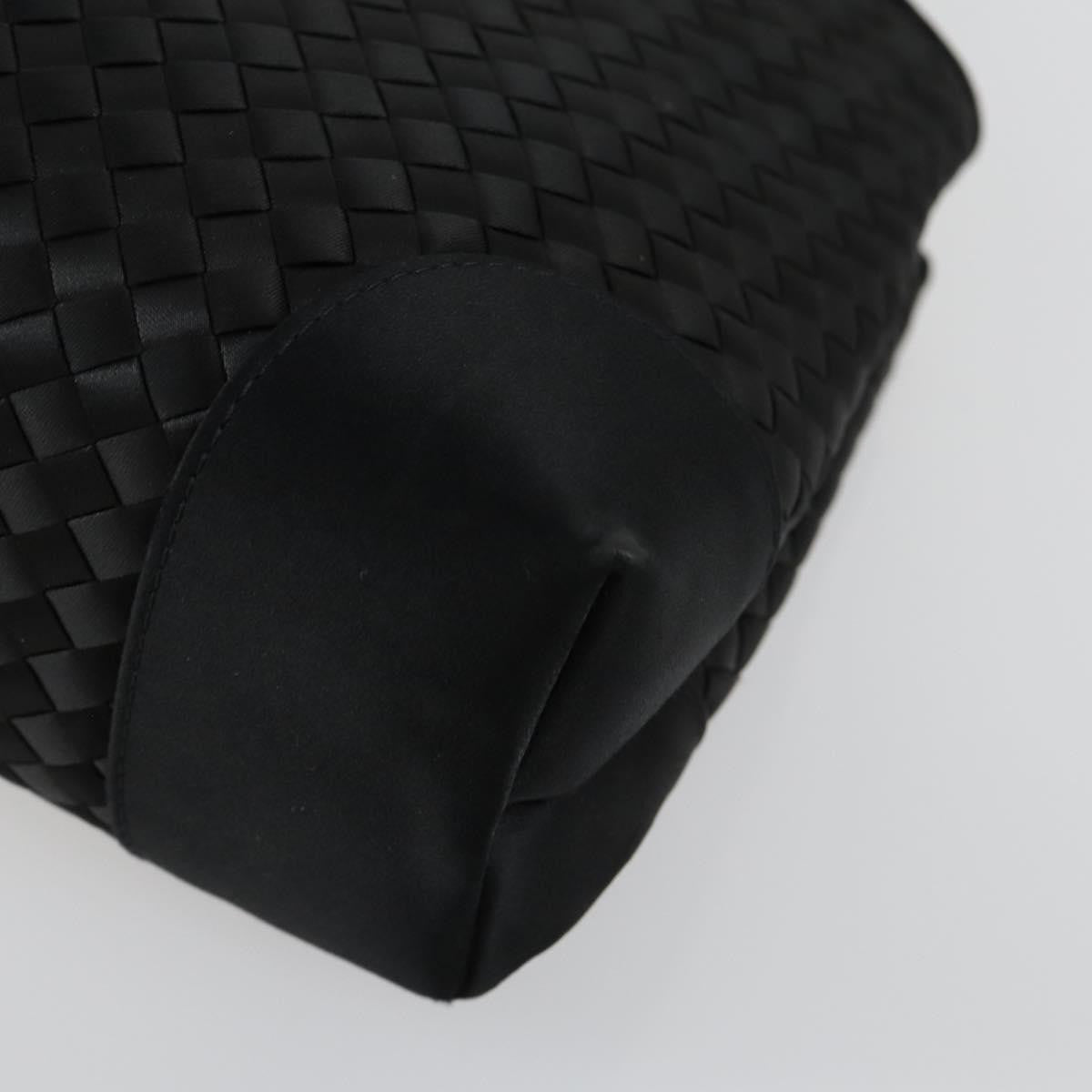 Bottega Veneta Intrecciato Handbag Satin Black Satin Handbag