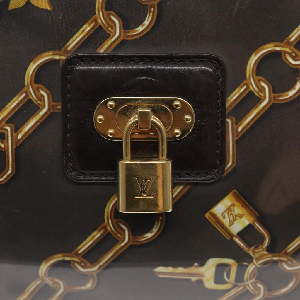Louis Vuitton Charms Pochette Pvc Over Printed Silk Brown Canvas Clutche & Pouche Bag