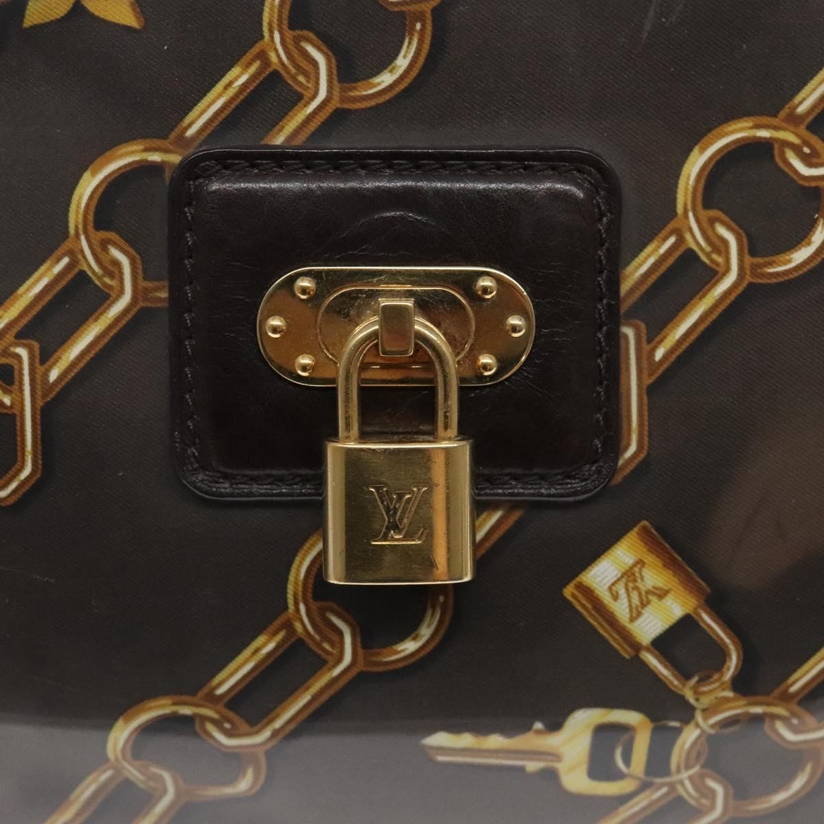 Louis Vuitton Charms Pochette Pvc Over Printed Silk Brown Canvas Clutche & Pouche Bag