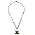Chanel Cc Pendant Necklace Metal Silver Silver_Plated Necklace Jewelry