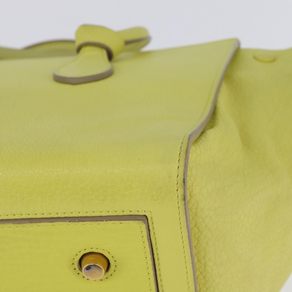 Celine Tie Knot Tote Smooth Leather Yellow Leather Bag