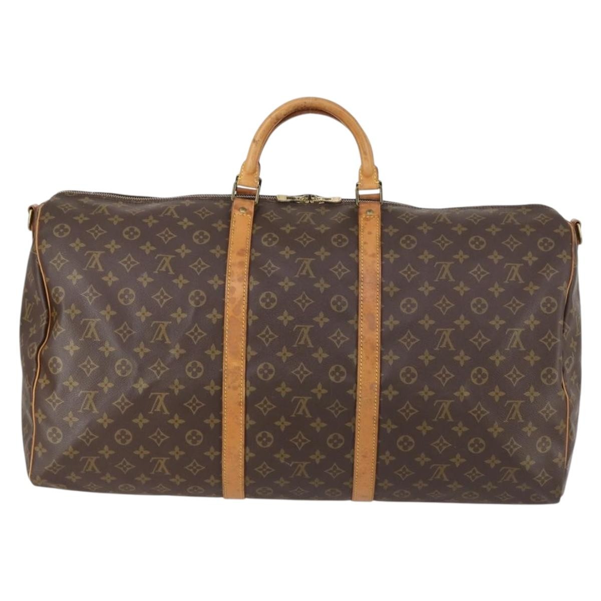Louis Vuitton Keepall Bandouliere Bag Monogram Canvas Brown Canvas Travel Bag