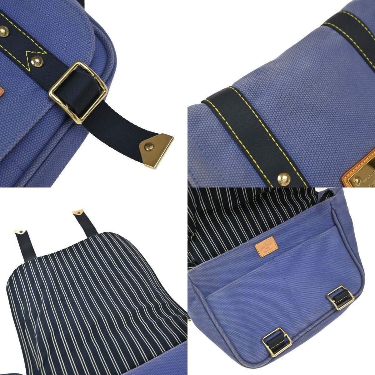Louis Vuitton Antigua Besace Messenger Bag Canvas Blue Canvas Shoulder Bag