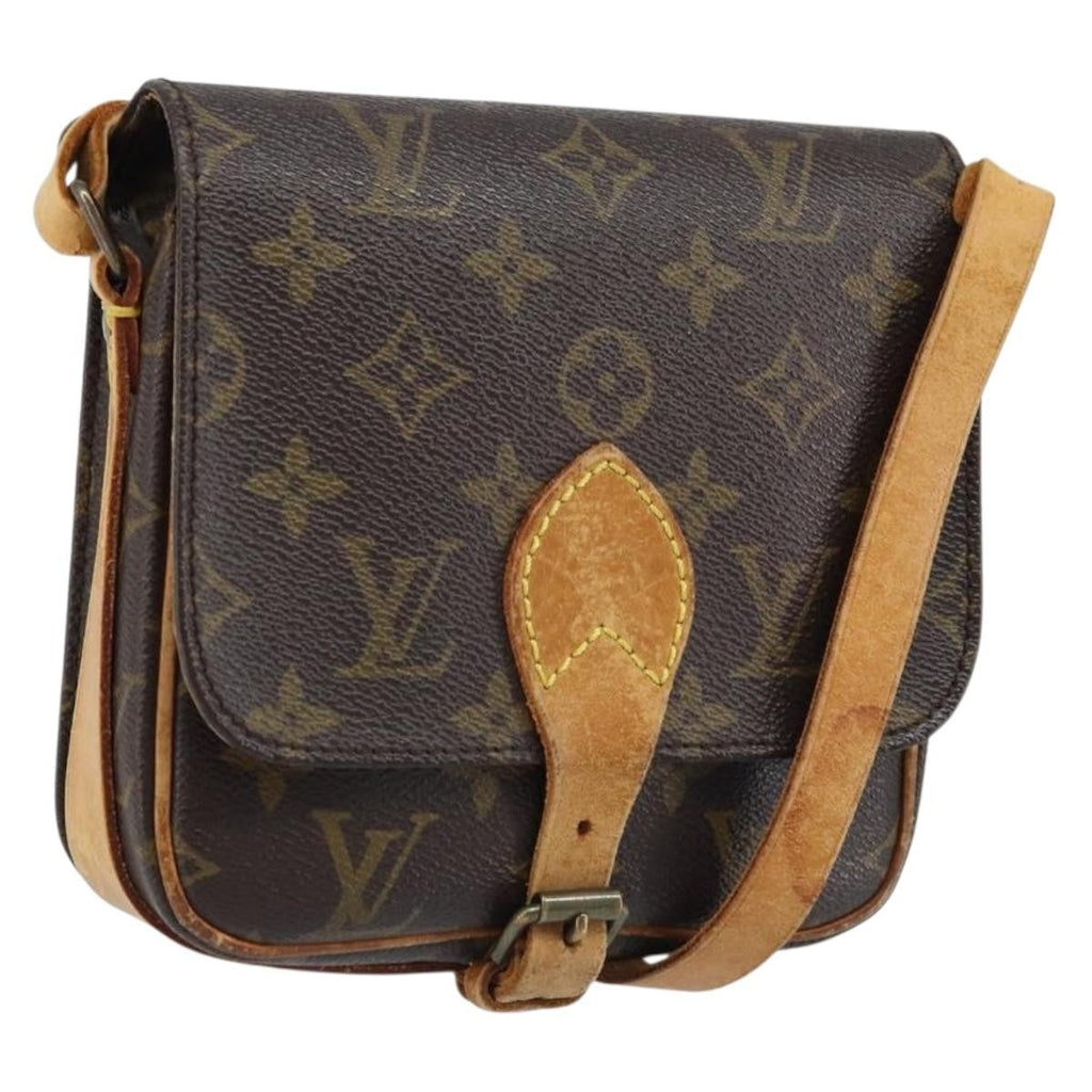 Louis Vuitton Cartouchiere Handbag Monogram Canvas Brown Canvas Shoulder Bag
