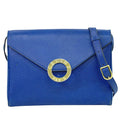 Celine Circle Logo Shoulder Bag Leather Blue Leather Shoulder Bag Bag