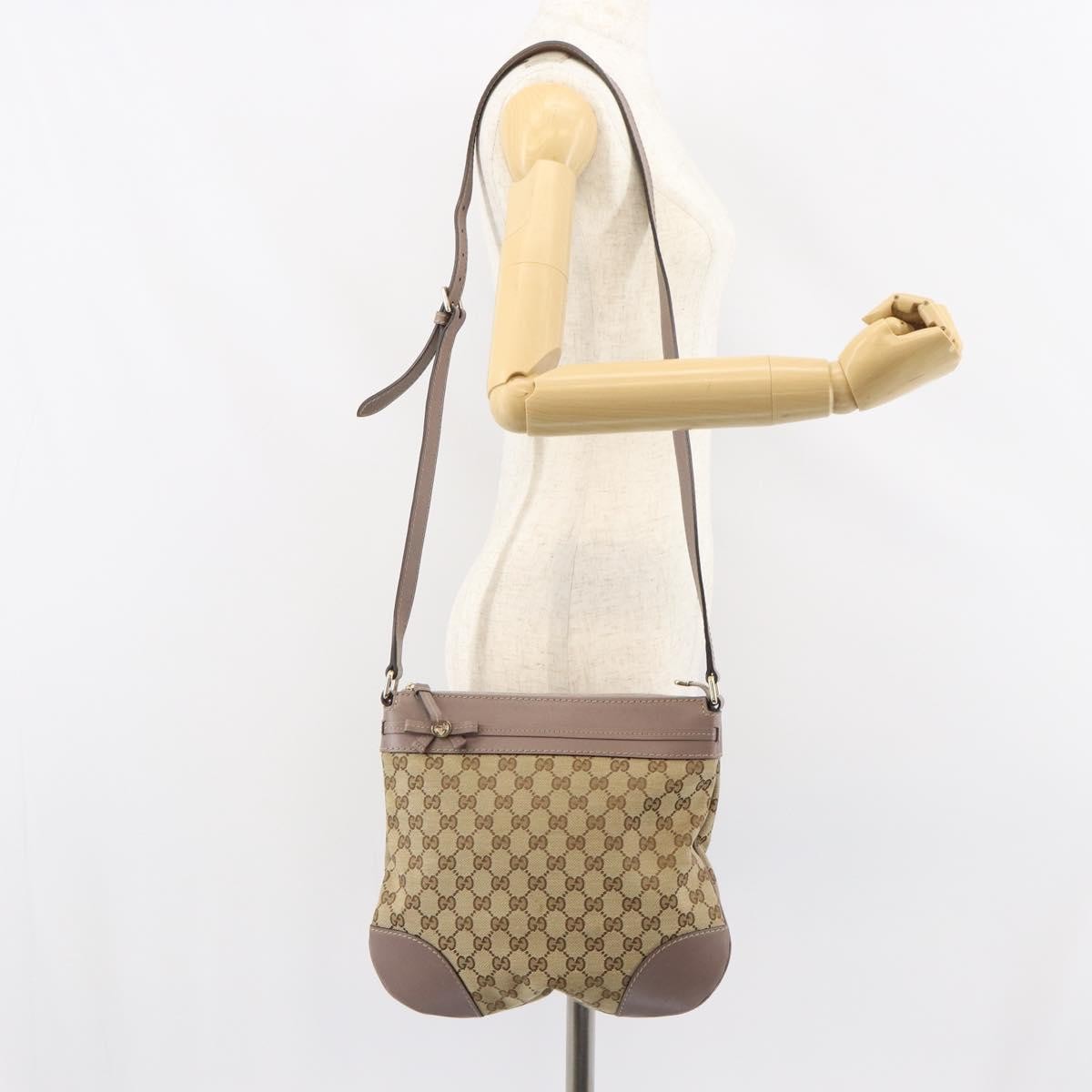 Gucci Mayfair Messenger Bag Gg Canvas And Leather Beige Canvas Shoulder Bag Bag (Pre-Owned)