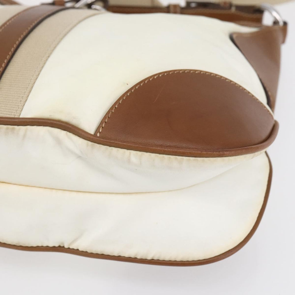 Prada Vintage Shoulder Bag Nylon And Leather Beige Nylon Shoulder Bag Bag