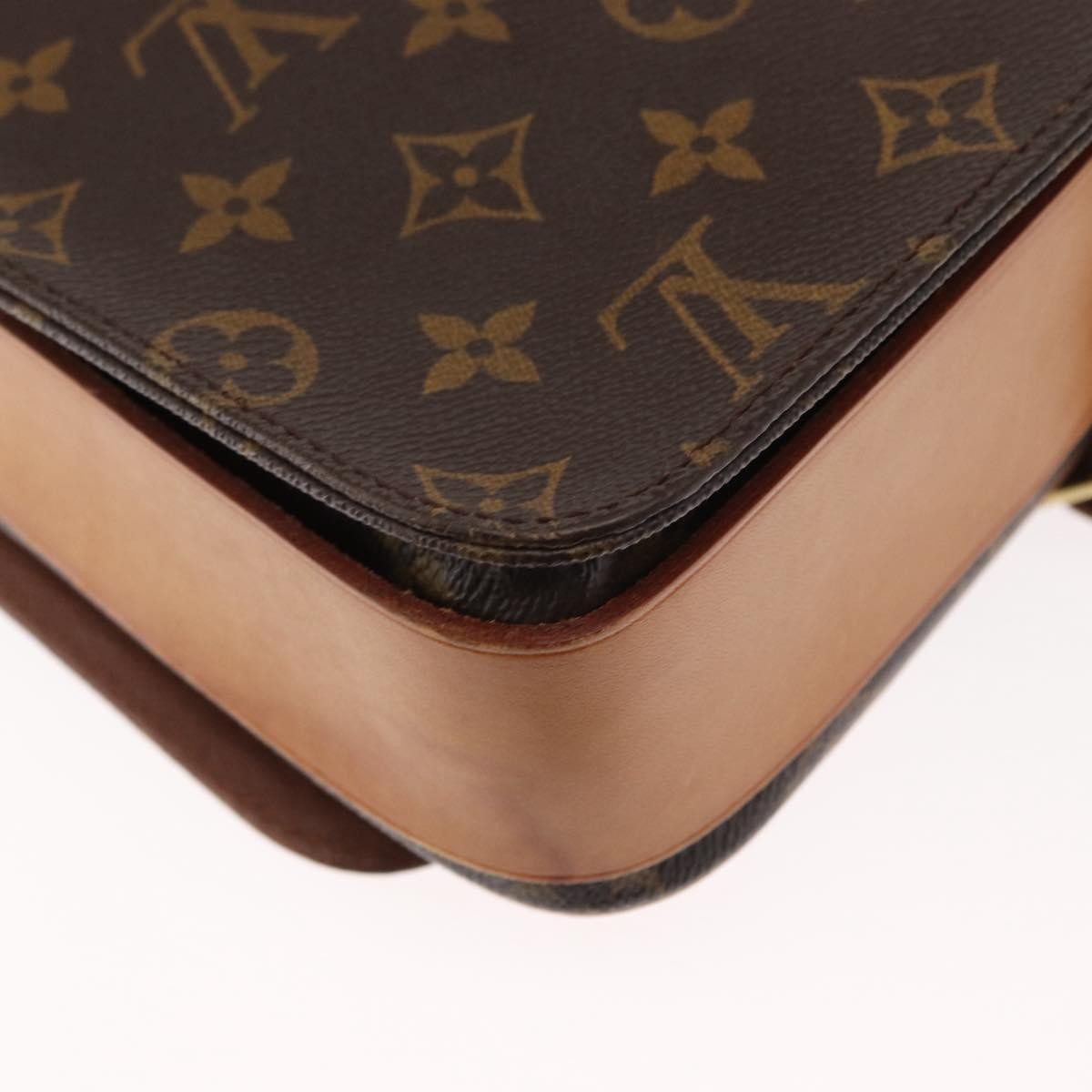 Louis Vuitton Cartouchiere Handbag Monogram Canvas Brown Canvas Shoulder Bag