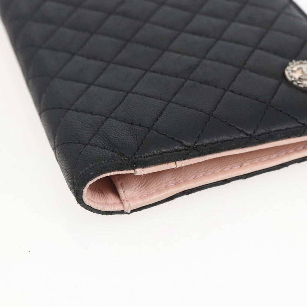 Chanel Vintage Cc Bifold Wallet Leather Black Leather Wallets Accessory