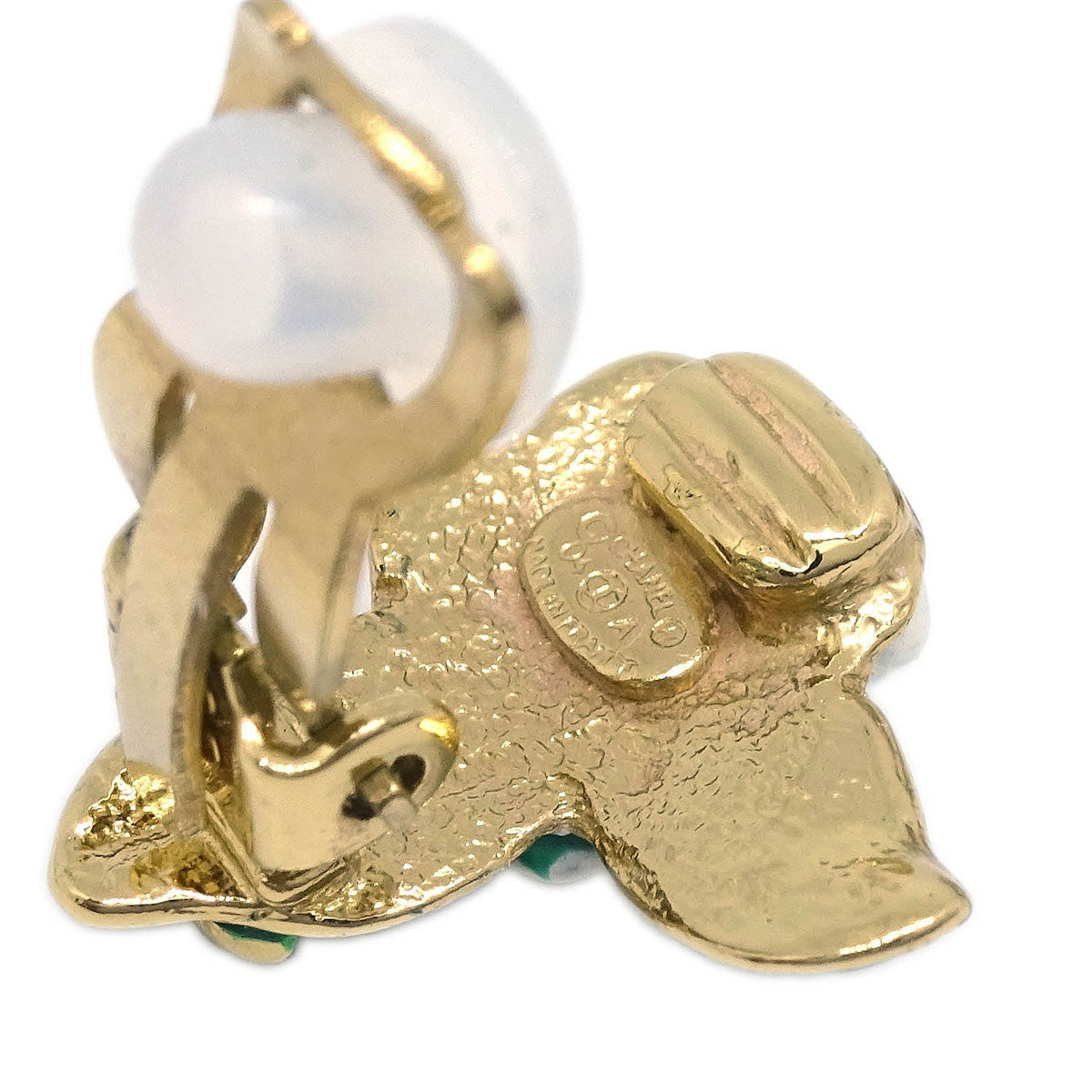 Chanel Vintage Cc Camellia Clip-On Earrings Metal Gold Gold_Plated Earrings Jewelry