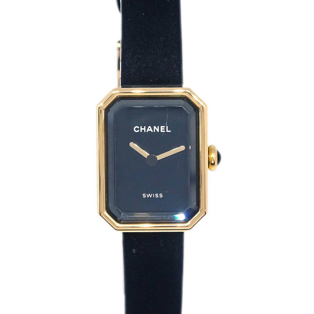 Chanel Premiere Velours Mini Quartz Watch Titanium With Yellow Gold And Velvet Rubber With Diamond Dial Watch